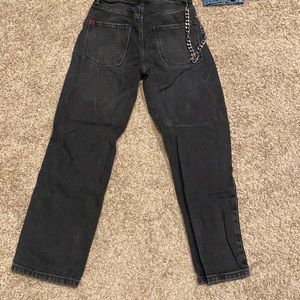 Urban black wash jeans with chain